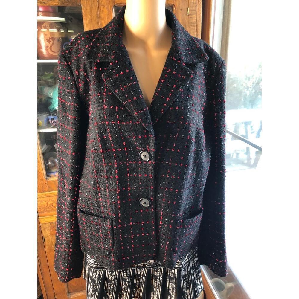 Briggs New York Red Black   Womens Jacket Size 14